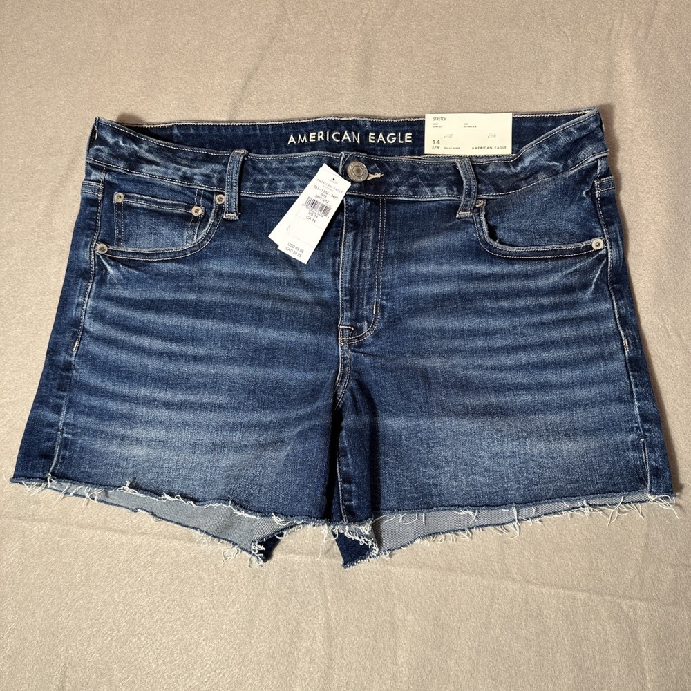 American Eagle Outfitters Women's Dark Blue Stretch Denim 4in Inseam Brand New